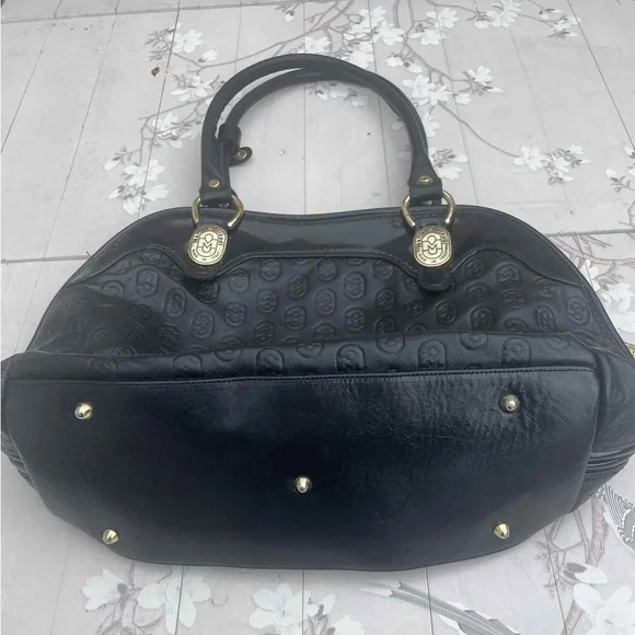 Marino Orlandi Black Shoulder Bag with Gold Accents